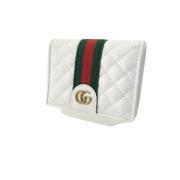 Pre-owned Leather wallets Gucci Vintage , White , Dames