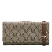 Pre-owned Canvas wallets Gucci Vintage , Beige , Dames