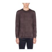 Vernietigde Crewneck Sweater Avant Toi , Black , Heren