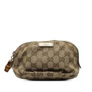 Pre-owned Canvas clutches Gucci Vintage , Beige , Dames