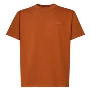 Rust Katoenen T-shirt met Ronde Hals Autry , Orange , Heren