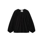 Zwarte Katoenen Pofmouw Blouse Join Laurence Bras , Black , Dames