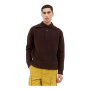 Wollen Polo Sweater Dries Van Noten , Brown , Heren