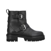 Graanleer Biker Boots Carrie Free Lance , Black , Dames