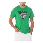 Heren Logo T-shirt Just Cavalli , Green , Heren