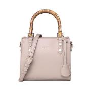 Bamboe Handtas Naakt Kleur V73 , Beige , Dames