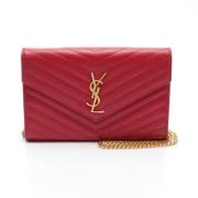 Pre-owned Leather shoulder-bags Yves Saint Laurent Vintage , Red , Dam...