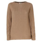 Kameel Katoen Boothals Trui Max Mara , Brown , Dames