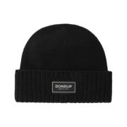 Zwarte Beanie Hoed Stijlvolle Mannen Dondup , Black , Heren