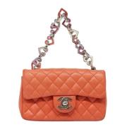 Pre-owned Leather chanel-bags Chanel Vintage , Orange , Dames