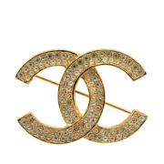 Pre-owned Metal brooches Chanel Vintage , Yellow , Dames