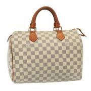 Pre-owned Canvas handbags Louis Vuitton Vintage , White , Dames