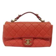 Pre-owned Leather chanel-bags Chanel Vintage , Red , Dames