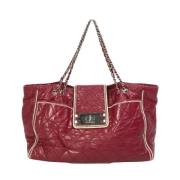 Pre-owned Leather totes Chanel Vintage , Red , Dames