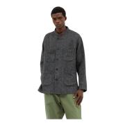 Gestreepte Linnen Hemd met Kraag Engineered Garments , Gray , Heren