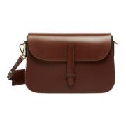 Schoudertas van plantaardig gelooid leer Max Mara Weekend , Brown , Da...