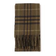 Kasjmier Fringed Sjaal Gemaakt in VK Burberry , Green , Unisex