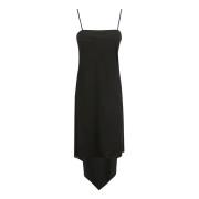 Sjaal Zoom Midi Jurk Helmut Lang , Black , Dames