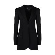 Zwarte Blazer met Gekruist Band Detail Pinko , Black , Dames