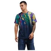 Heren T-shirt Groen/Blauw/Geel Carlo Colucci , Multicolor , Heren