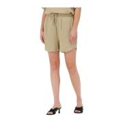 Lichte Rib Shorts Olijfgroen MOS Mosh , Beige , Dames