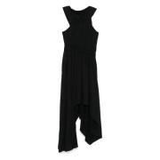 Zwarte Asymmetrische Halslijn Jurk Italië Alexander McQueen , Black , ...