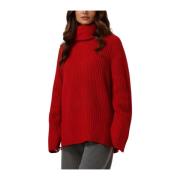 Rode Gebreide Blouse Maggie Neo Noir , Red , Dames