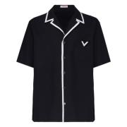 Blauw Katoenen Shirt Korte Mouwen Marine Valentino Garavani , Blue , H...