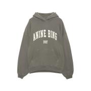 Oversized Hoodie in Olijfgroen Anine Bing , Green , Dames