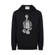 Hoodie met cartoonprint Iceberg , Black , Heren