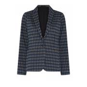 Blauw Geruite Blazer Ditte Stijl C.Ro , Blue , Dames