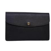 Pre-owned Leather clutches Louis Vuitton Vintage , Black , Dames