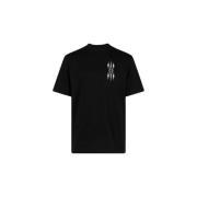 Argyle Logo Print Zwarte Tee Amiri , Black , Heren