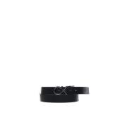 Omkeerbare Leren Riem met Draaibare Gesp Calvin Klein , Black , Heren