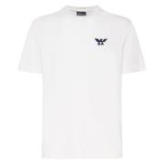 Witte Katoenen T-shirt Ronde Kraag Korte Mouwen Emporio Armani , White...