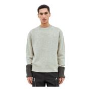 Wollen trui met contrastmanchetten Dries Van Noten , Gray , Heren