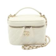 Pre-owned Leather chanel-bags Chanel Vintage , White , Dames