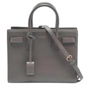 Pre-owned Leather totes Yves Saint Laurent Vintage , Gray , Dames