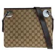 Pre-owned Canvas crossbody-bags Gucci Vintage , Brown , Dames