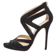 Pre-owned Suede sandals Jimmy Choo Pre-owned , Black , Dames