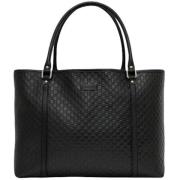 Pre-owned Leather totes Gucci Vintage , Black , Dames