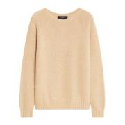 Zachte Alpaca Katoen Crewneck Sweater Max Mara Weekend , Beige , Dames