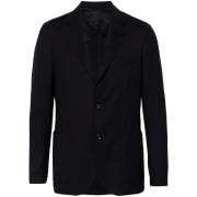 Blauwe Wollen Blazer met Broche Detail Lardini , Blue , Heren