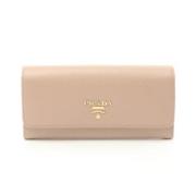 Pre-owned Leather wallets Prada Vintage , Beige , Unisex