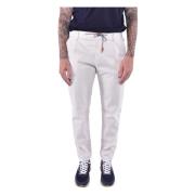 Stretch katoenen jogger broek Eleventy , White , Heren