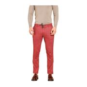 Wol-Effekt Flanel Extra Slim Fit Chino Broek Mason's , Red , Heren