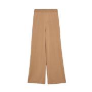 Rechte Pijp Wollen Broek Max Mara , Brown , Dames