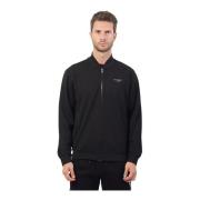 Zwarte Fullzip Katoenen Trui Guess , Black , Heren