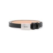 Zwart Leren Logo Gesp Riem Max Mara , Black , Dames