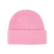 Zachte Wol Beanie in Roze Ganni , Pink , Dames